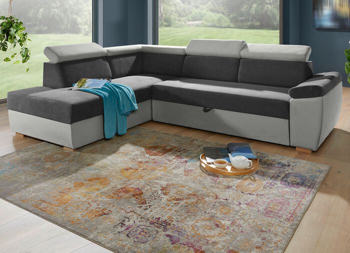 Polsterecke mit Bettfunktion ANTHRAZIT-GRAU