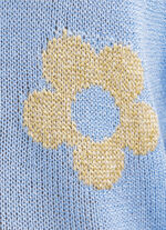 Pullover mit Glitzer in Blumenmotiven 