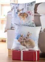 Samtweiche Kissenbez&uuml;ge mit Reissverschluss ECRU-BUNT