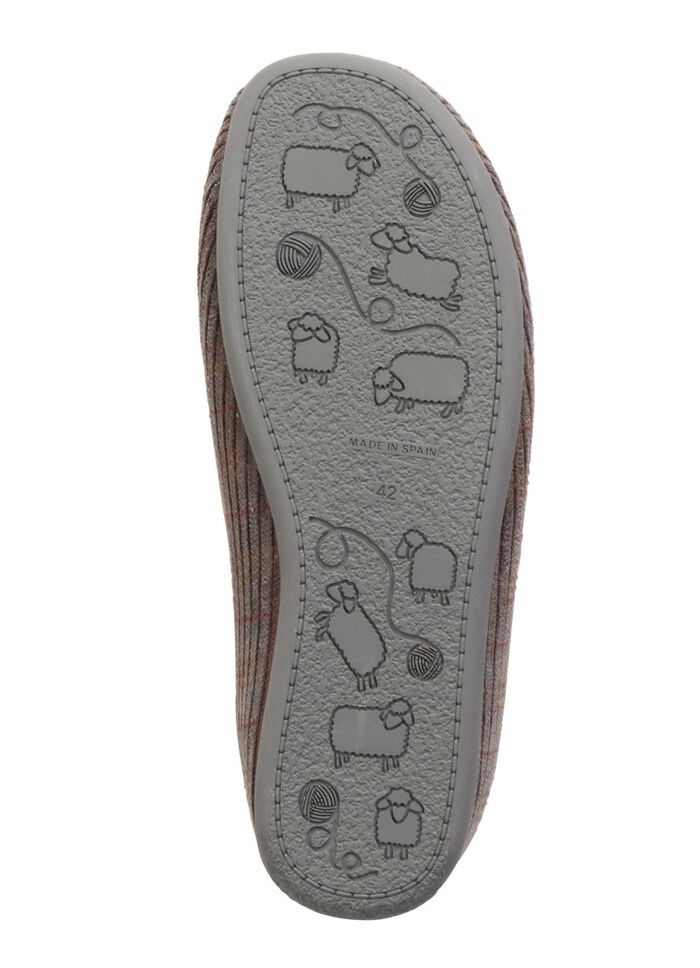 Textil-Pantoffel mit herausnehmbarem Fussbett GRAU