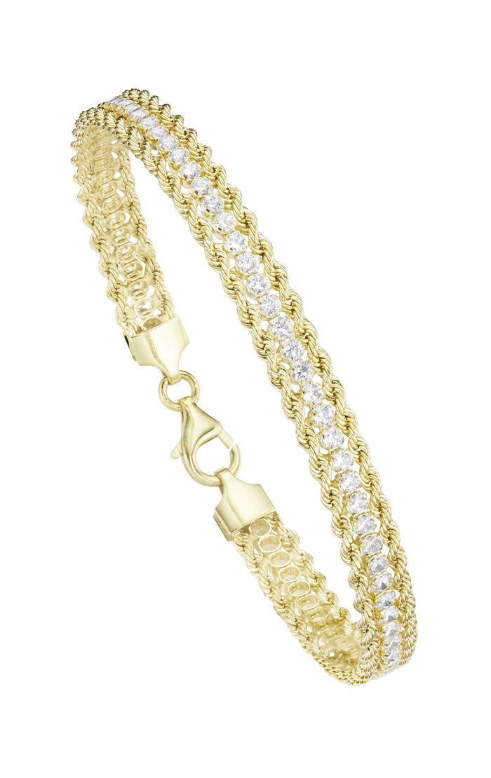 In Bicolor: Garnitur mit synth. Zirkonia 