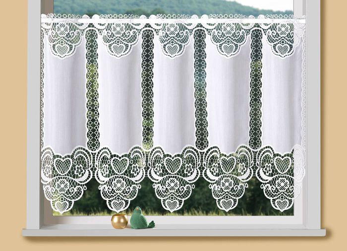 Kurzvorhang aus Macram&eacute;-Spitze 