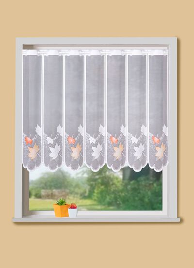 Kurzvorhang mit herbstlichem Blättermotiv 