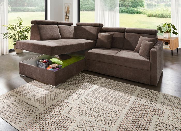 Polsterm&ouml;bel mit verstellbaren Kopfst&uuml;tzen BRAUN