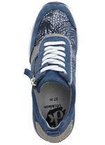 ELENA EDEN Schn&uuml;rschuh mit gl&auml;nzend bedrucktem Elastikmaterial BLAU