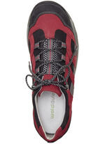 Waldläufer, sportliche Damen-Schnürschuhe, Weite H, mit herausnehmbarem Fussbett GRANATROT-SCHWARZ-GRAU