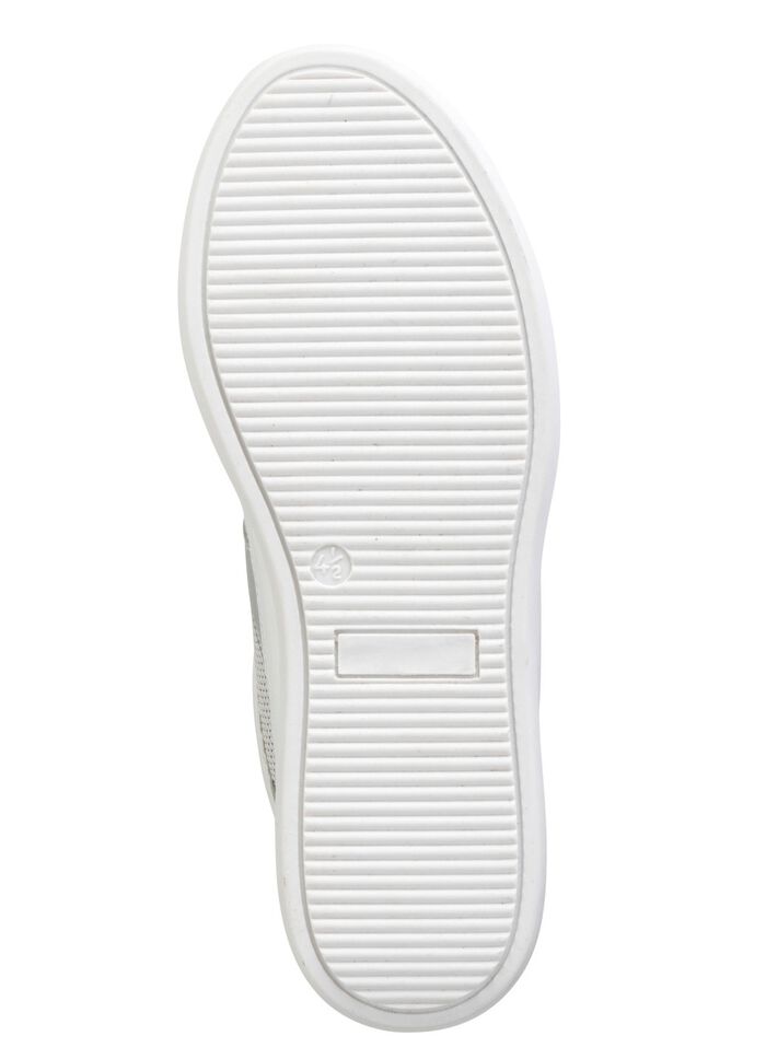 ELENA EDEN Sneaker aus Nappaleder und luftigem Textil in Netzoptik WEISS-SILBER