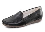 Waldl&auml;ufer, bequeme Damen-Slipper, Weite H, mit herausnehmbarem Fussbett SCHWARZ
