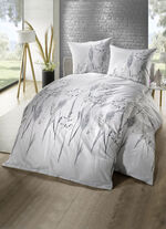 Stilvolle Bettwäsche-Garnitur mit Reissverschluss  HELLGRAU