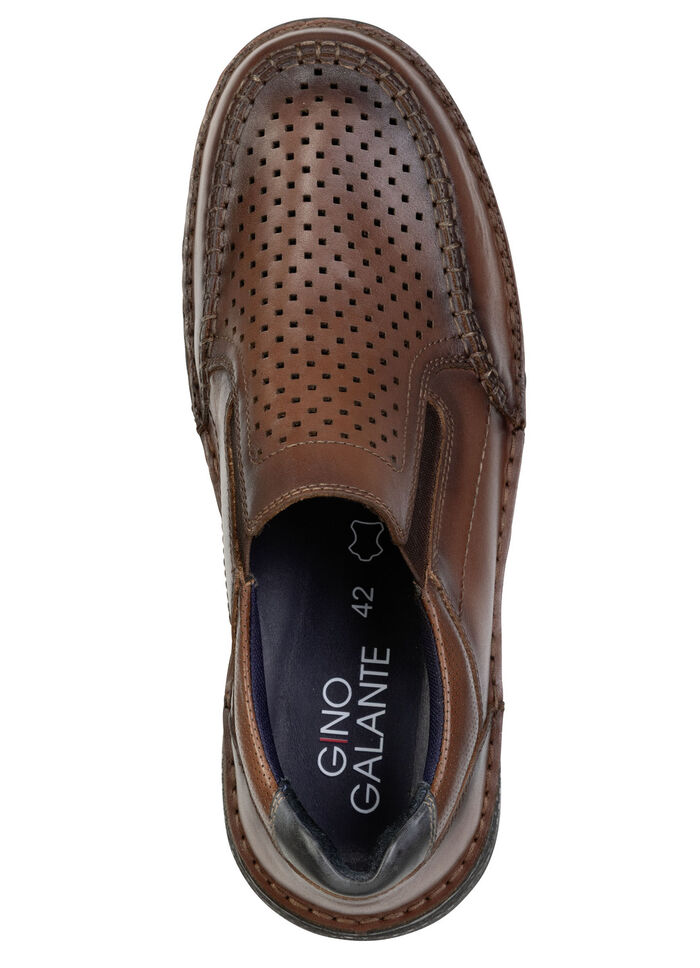 GINO GALANTE, komfortable Herren-Slipper, Weite H, mit herausnehmbarem Fussbett KASTANIE