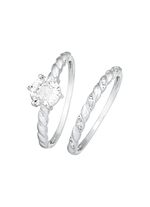 2-teiliges Ring-Set mit synth. Zirkonia 