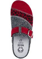 Mubb, klassische Damen-Hausschuhe, Weite H, mit herausnehmbarem Fussbett GRANATROT-ANTHRAZIT