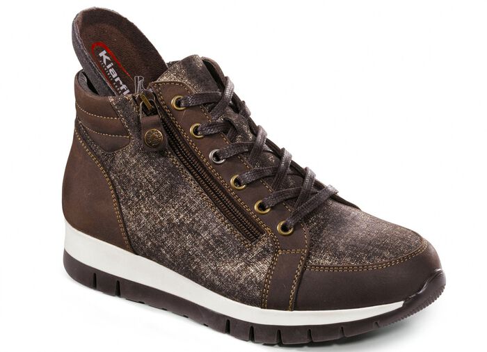 Bootie mit gl&auml;nzender Pr&auml;gung BRAUN