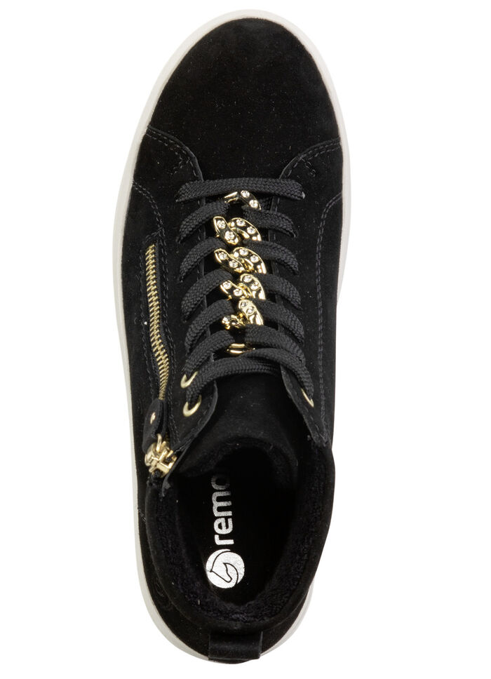 Remonte Bootie mit funkelnder Zierkette an der Schn&uuml;rung SCHWARZ