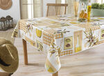 Abwaschbare Wachstuch-Serie mit Oliven-Motiven BRAUN