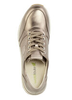 Schnür-Sneaker aus genarbtem Nappaleder BRONZE