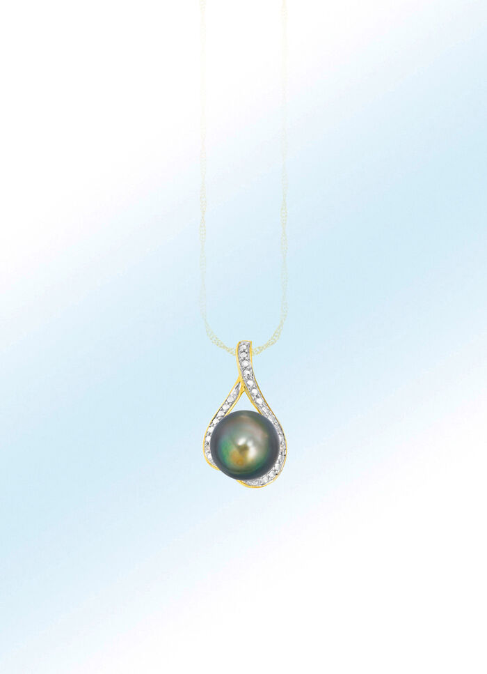 Anhänger mit Tahiti-Zuchtperle und Diamanten 