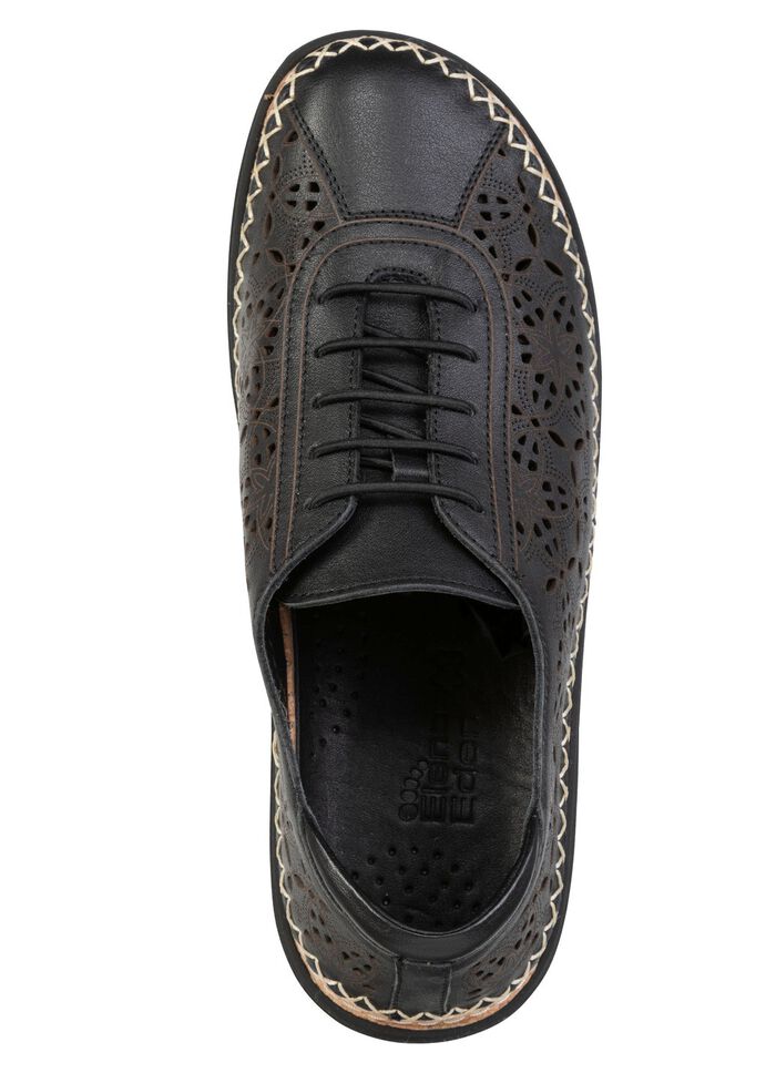 ELENA EDEN, sommerliche Damen-Schn&uuml;rschuhe, Weite H, mit herausnehmbarem Fussbett SCHWARZ