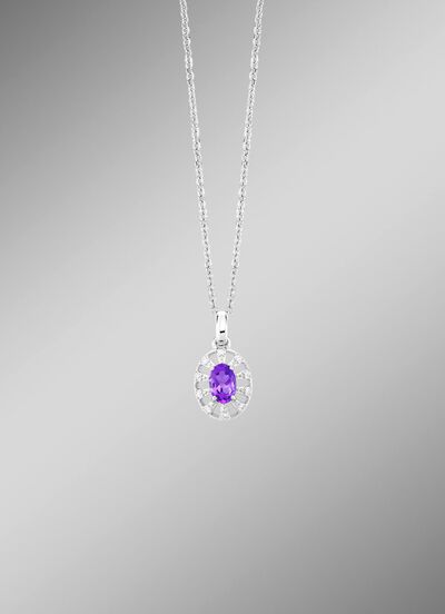 Anh&auml;nger mit echt Amethyst und synth. Zirkonia 