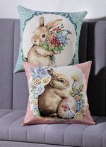 Kissenbezug mit Hasenmotiv NATUR-GR&Uuml;N