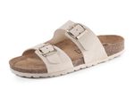 ELENA EDEN, bequeme Damen-Pantoletten, Weite H, aus Leder BEIGE