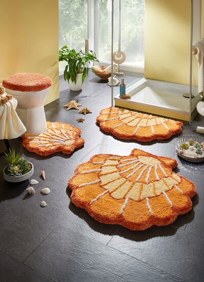 Barfussweiche Badgarnitur in Muschel-Optik 