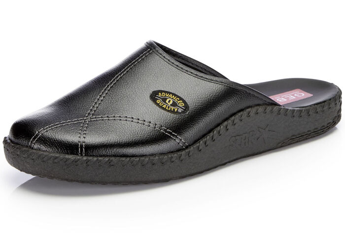 Klassische Herren-Pantoletten, mit anatomisch geformtem Fussbett SCHWARZ