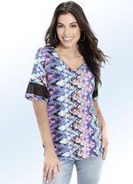 Shirt in Materialmix 