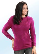 Pullover in Strukturmix FUCHSIA