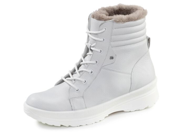 Schn&uuml;r-Bootie aus echtem Lammfell 