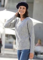 Pullover mit Rautendessin GRAU MELIERT