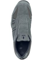 Slipper aus Veloursleder GRAU-MARINE