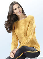 Pullover mit dekorativem Zopfdessin MESSING