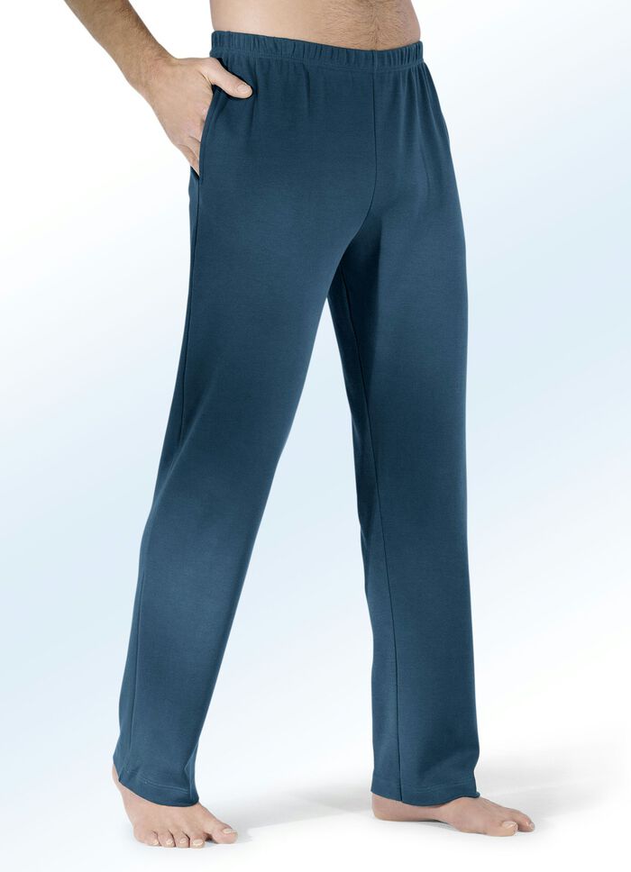 Zweierpack Pyjama- und Freizeithosen mit Seitentaschen 1X PETROL, 1X SCHWARZ