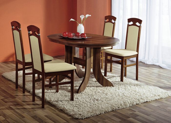 Stühle, 2er-Set, aus massivem Hartholz NUSSBAUM-BEIGE