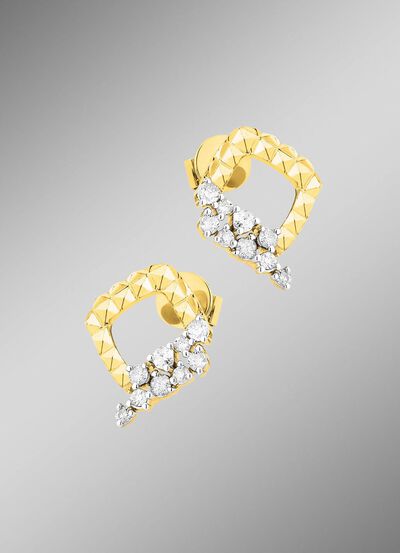 Diamantierte Ohrstecker mit 18 Brillanten 