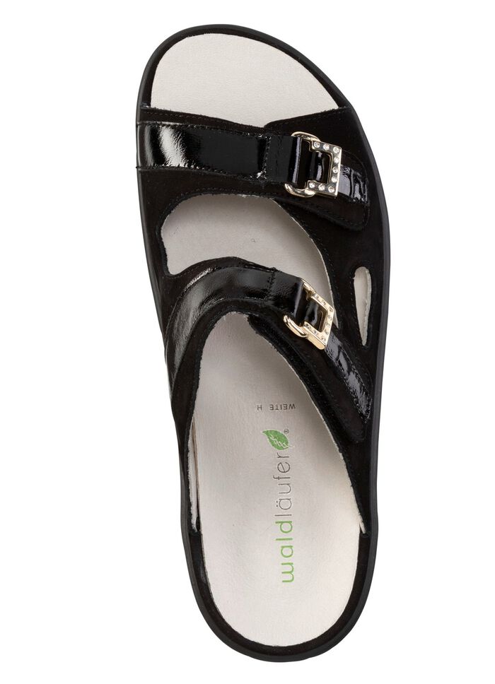 Waldl&auml;ufer Pantolette mit Metallschmuck mit Glitzersteinchen 