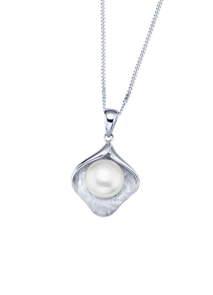 S&uuml;sswasser-Zuchtperlen Anh&auml;nger mit Panzerkette  