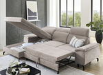 Polsterecke mit Bettfunktion und Bettkasten BEIGE