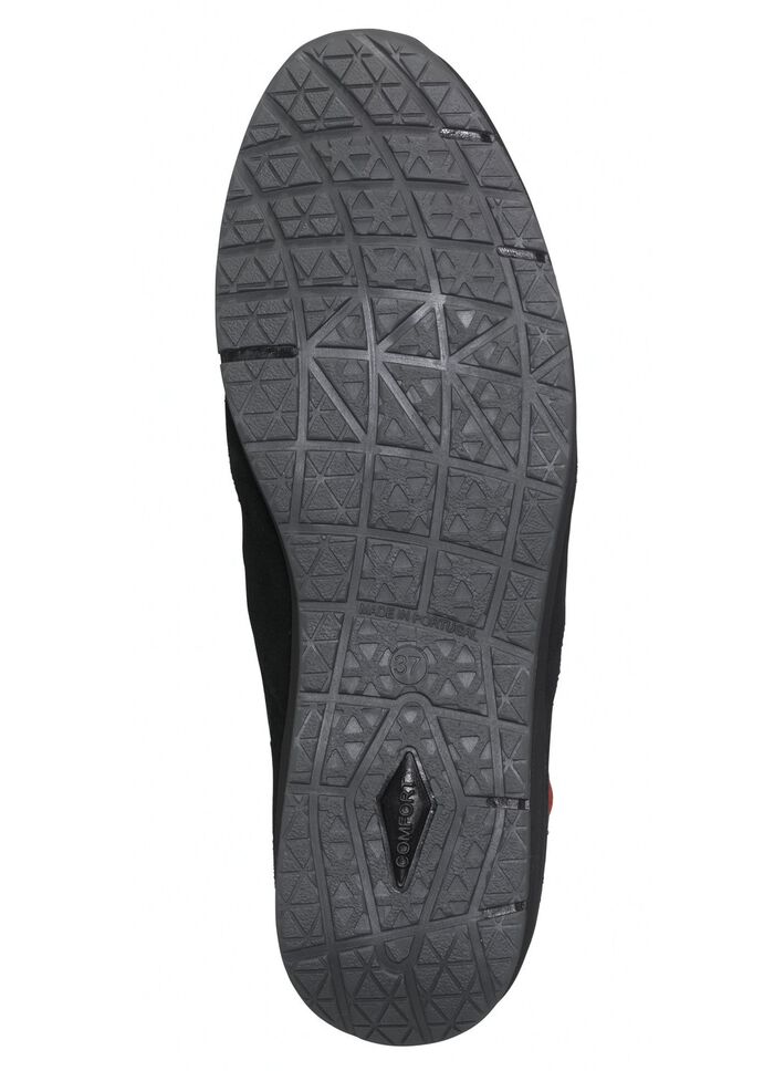 Schn&uuml;r-Bootie mit praktischem Seiteneissverschluss SCHWARZ-ROT