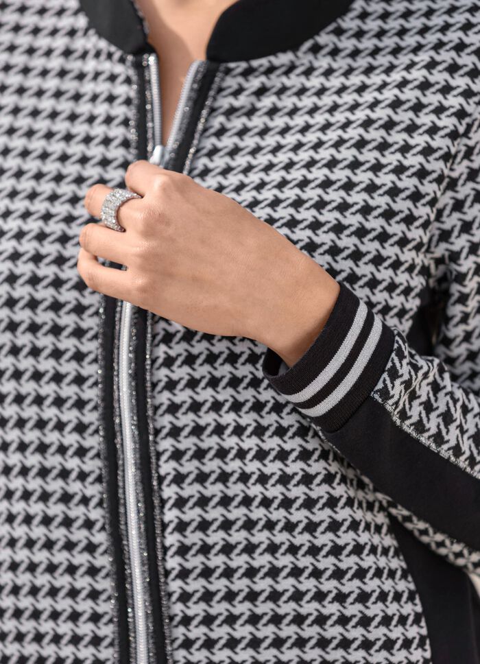 Blusenjacke mit Hahnentritt-Dessin 