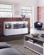 Sideboard mit LED-Beleuchtung WEISS-BETON