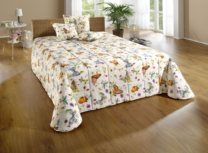 Tagesdecke und Kissenbezüge mit Schmetterlingsmotive BUNT