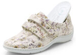 Waldläufer, bequeme Damen-Slipper, Weite H, mit herausnehmbarem Fussbett ECRU-BUNT