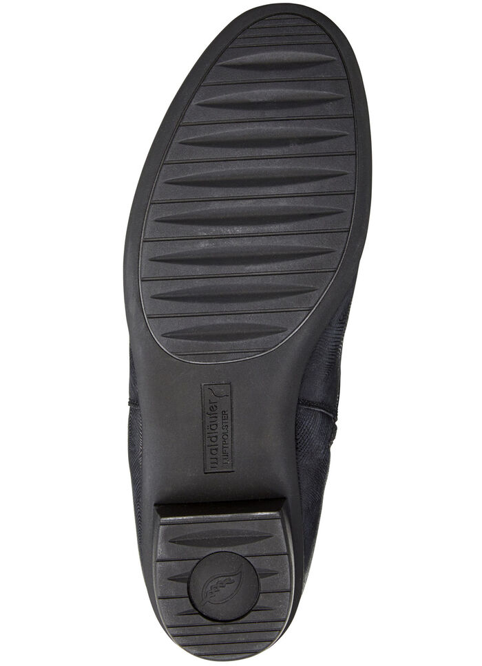 Waldläufer Stiefelette aus effektvoll geprägtem Leder SCHWARZ