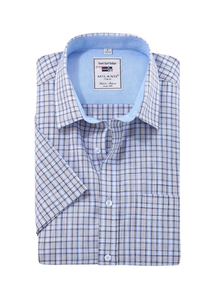 Kariertes &laquo;Milano Italy&raquo;-Hemd in 4 Farben 