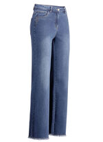 Jeans mit angesagtem Fransensaum JEANSBLAU