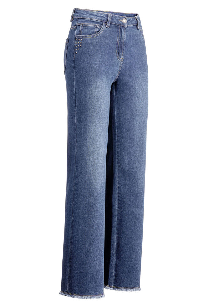 Jeans mit angesagtem Fransensaum JEANSBLAU
