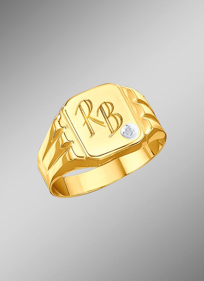 Herrenring mit Diamant 