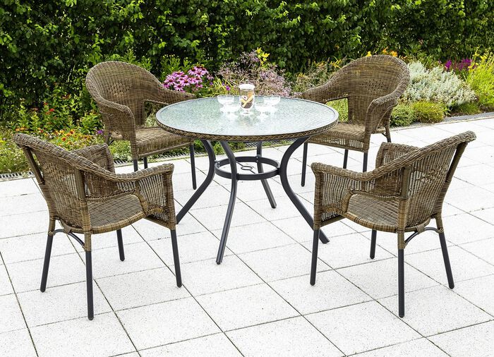 &laquo;Ravenna &raquo;Gartenm&ouml;bel, Set 5 teilig in verschiedenen Ausf&uuml;hrungen 